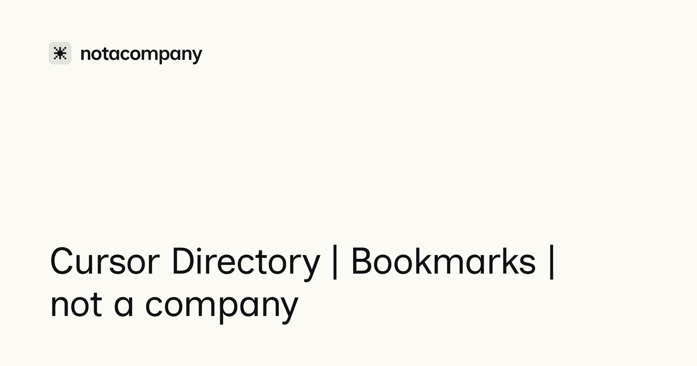 Cursor Directory | Bookmarks | not a company