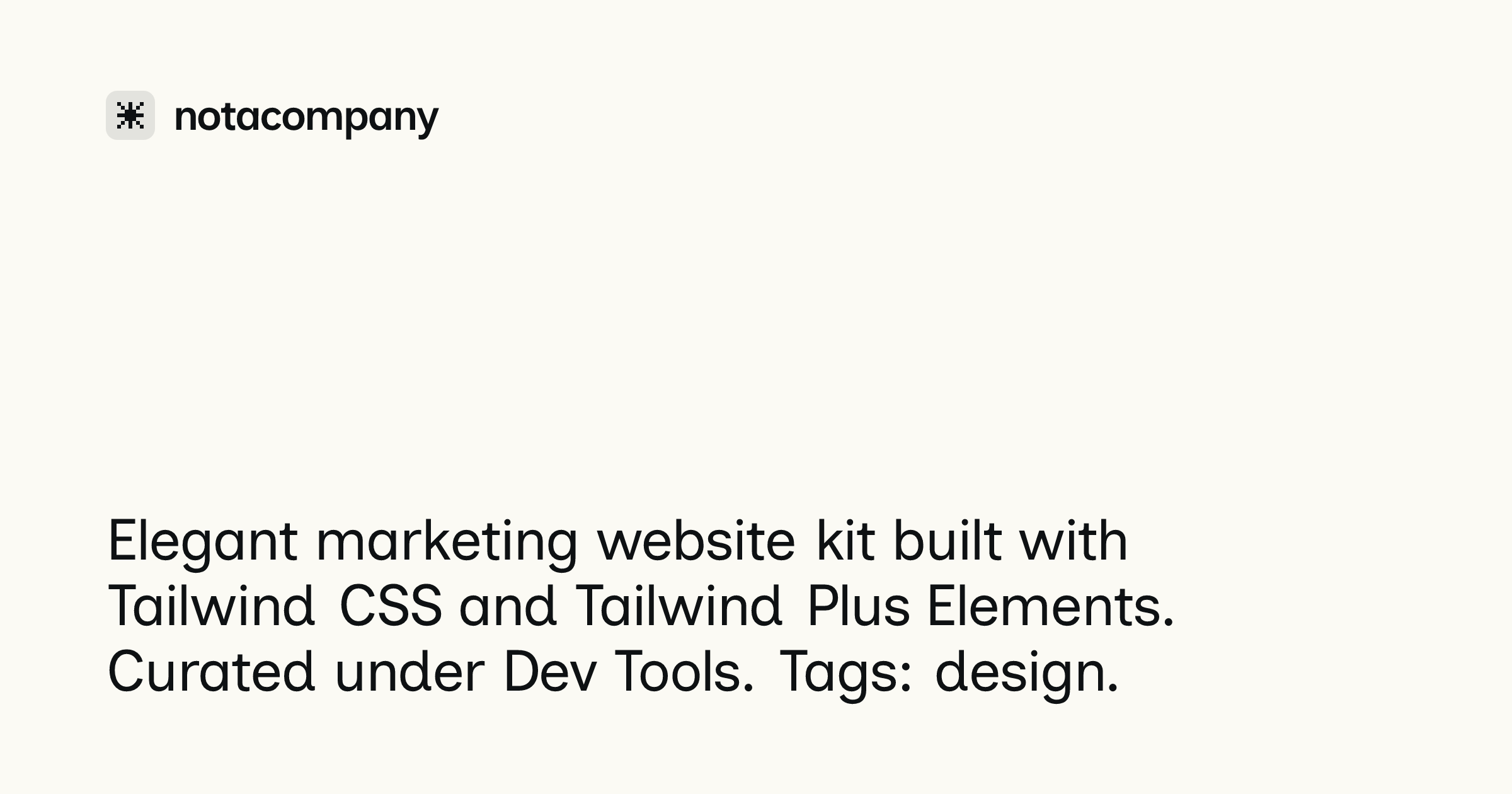 Css Product Not Rated Oatmeal - Tailwind CSS SaaS Marketing Kit | Bookmarks | not a company